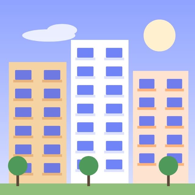 Apartment blocks with balconies