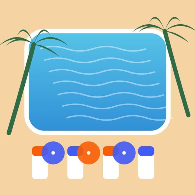Resort pool with sun loungers