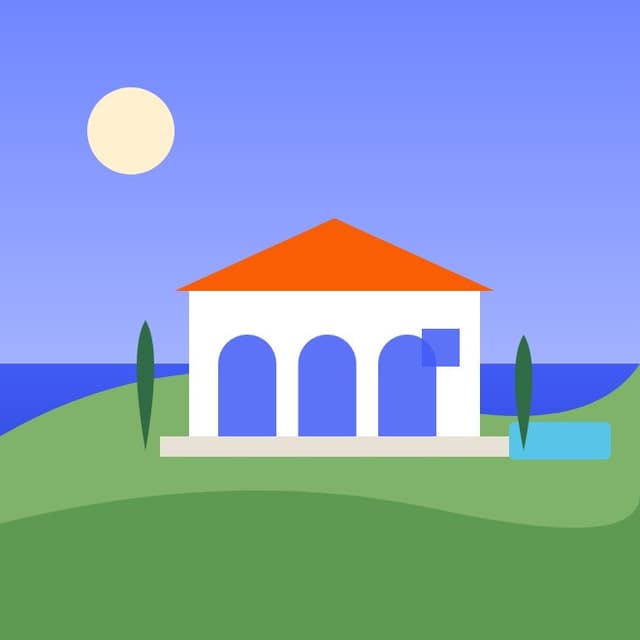 Hillside villa above the sea